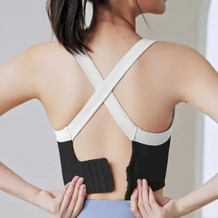 Women's Light Support Sports Bra Running Bra Open Back Cross Back Bra Top Padded Fitness Leisure Sports Running Breathable Lightweight Soft Black Light Green Beige Solid Colored - Image 3