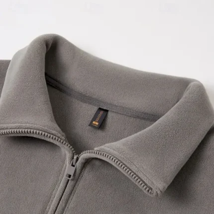 Women's Zip Up Top Polar Fleece Sweatshirt Long Sleeve Top Athleisure Solid Colored Polar Fleece Soft Warm Gym Outdoor Running Sportswear Activewear Black White Orange - Image 8