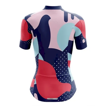 Women's Cycling Jersey Polka Dot Stripes Short Sleeve Bike Top with 3 Rear Pockets Mountain Bike MTB Road Bike Cycling Quick Dry Reflective Strips Back Pocket Moisture Wicking Sports Black Pink Red - Image 5