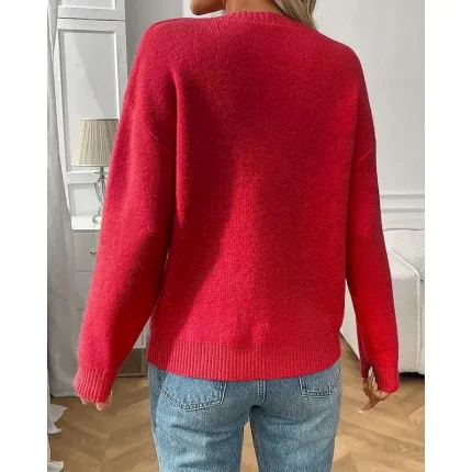 Christmas Women's Casual Tops Pullover Sweater Long Sleeve Top Athleisure Graphic Soft Warm Outdoor Holiday Sportswear Activewear Apricot Pink Red - Image 6
