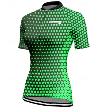 Women's Cycling Jersey Polka Dot Short Sleeve Bike Tee Tshirt Jersey with 3 Rear Pockets Mountain Bike MTB Quick Dry Anatomic Design Wicking Breathable Sports Pink Blue Dark Green Clothing Apparel - Image 7