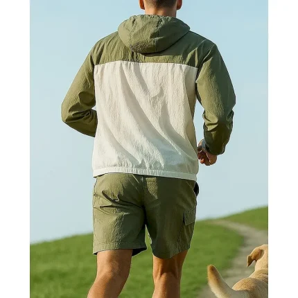 Men's Tracksuit Zip Up Sweatshirt Track Pants Hooded Zipper Pocket Color Block Clothing Suit Summer Black Pink Fishing Hiking Outdoor Sun Protection Lightweight Breathable Long Sleeve Sport Activewear - Image 4