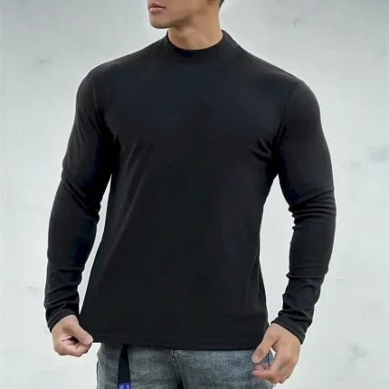 Men's Athletic Shirt Gym Shirt Fitness Shirt Padded Compression Shirt Long Sleeve Tee Tshirt Casual Athleisure Fall Solid Colored Soft Breathable Gym Workout Walking Jogging Sportswear Activewear - Image 5