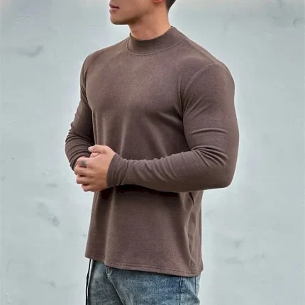 Men's Athletic Shirt Gym Shirt Fitness Shirt Padded Compression Shirt Long Sleeve Tee Tshirt Casual Athleisure Fall Solid Colored Soft Breathable Gym Workout Walking Jogging Sportswear Activewear - Image 7
