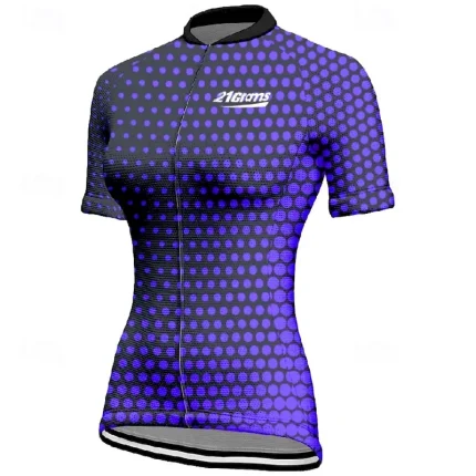 Women's Cycling Jersey Polka Dot Short Sleeve Bike Tee Tshirt Jersey with 3 Rear Pockets Mountain Bike MTB Quick Dry Anatomic Design Wicking Breathable Sports Pink Blue Dark Green Clothing Apparel - Image 5