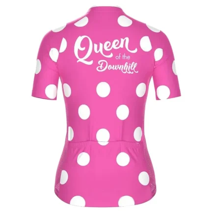 Women's Cycling Jersey Polka Dot Stripes Short Sleeve Bike Top with 3 Rear Pockets Mountain Bike MTB Road Bike Cycling Quick Dry Reflective Strips Back Pocket Moisture Wicking Sports Black Pink Red - Image 7