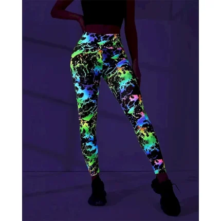 Women's Yoga Pants Yoga Leggings High Waist Pilates Gym Workout Workout Tights Color Block White Green Fall Sports Activewear Stretchy Slim