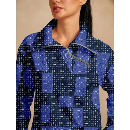 Women's Golf Pullover Sweatshirt Navy Blue Long Sleeve Top Ladies Golf Attire Clothes Outfits Wear Apparel - Image 3