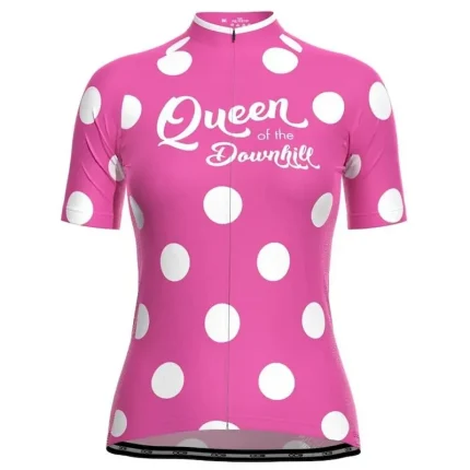 Women's Cycling Jersey Polka Dot Stripes Short Sleeve Bike Top with 3 Rear Pockets Mountain Bike MTB Road Bike Cycling Quick Dry Reflective Strips Back Pocket Moisture Wicking Sports Black Pink Red - Image 6
