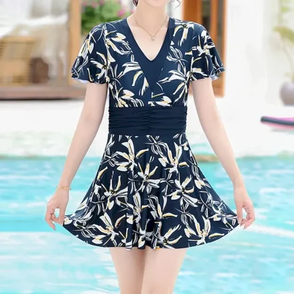 Women's Rash Guard Bathing Suit Swimwear Swimwear White Dark Blue UV Protection Tummy Control Surfing Beach Vacation Summer - Image 3