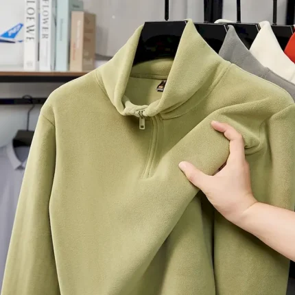 Women's Zip Up Top Polar Fleece Sweatshirt Long Sleeve Top Athleisure Solid Colored Polar Fleece Soft Warm Gym Outdoor Running Sportswear Activewear Black White Orange - Image 6