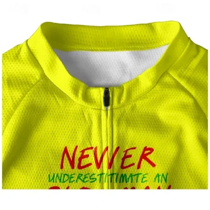 Men's Cycling Jersey Letter & Number Short Sleeve Bike Tee Tshirt Jersey with 3 Rear Pockets Mountain Bike MTB Quick Dry Anatomic Design Wicking Breathable Sports Yellow Blue Purple Clothing Apparel - Image 5