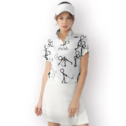 Women's Golf Polo Shirt Pink Short Sleeve Top Ladies Golf Attire Clothes Outfits Wear Apparel - Image 7