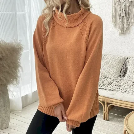 Women's Half Turtleneck Sweatshirt Pullover Sweatshirt Lounge Top Long Sleeve Top Athleisure Solid Colored Gym Outdoor Running Sportswear Activewear Orange - Image 4