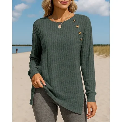 Women's Pullover Sweatshirt Casual Tops Textured Long Sleeve Tee Tshirt Casual Athleisure Fall Solid Colored Breathable Outdoor Travel Sports Sportswear Activewear Wine Red Black Pink - Image 8