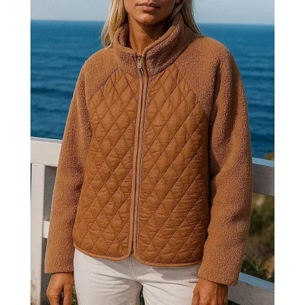 Women's Fleece Jacket Winter Coat Puffer Jacket Zip Up Long Sleeve Top Athleisure Solid Colored Windproof Warm Outdoor Travel Sports Sportswear Activewear Black White Pink - Image 3