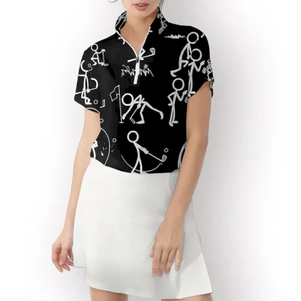 Women's Golf Polo Shirt Pink Short Sleeve Top Ladies Golf Attire Clothes Outfits Wear Apparel - Image 8