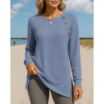 Women's Pullover Sweatshirt Casual Tops Textured Long Sleeve Tee Tshirt Casual Athleisure Fall Solid Colored Breathable Outdoor Travel Sports Sportswear Activewear Wine Red Black Pink - Image 6