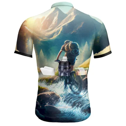 Men's Cycling Jersey Graphic Short Sleeve Bike Jersey Top with 3 Rear Pockets Mountain Bike MTB Road Bike Cycling Quick Dry Reflective Strips Back Pocket Moisture Wicking Sports Yellow Blue Dark Green - Image 6