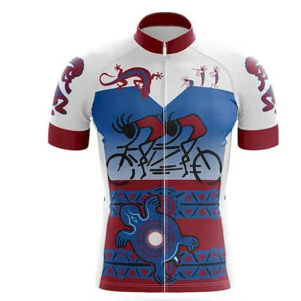 Men's Cycling Jersey Graphic Short Sleeve Bike Jersey Top with 3 Rear Pockets Mountain Bike MTB Road Bike Cycling Quick Dry Reflective Strips Back Pocket Moisture Wicking Sports Violet Yellow Blue - Image 8