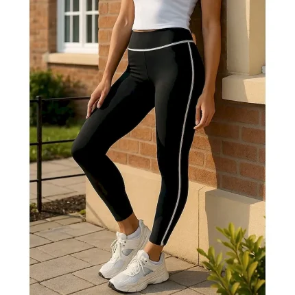 Women's Running Pants Cropped Leggings High Waist Bottoms Athleisure Gym Workout Quick Dry Tummy Control Workout Athletic Running Tight Fit Sportswear Activewear Solid Colored Black Wine Blue - Image 3