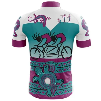 Men's Cycling Jersey Graphic Short Sleeve Bike Jersey Top with 3 Rear Pockets Mountain Bike MTB Road Bike Cycling Quick Dry Reflective Strips Back Pocket Moisture Wicking Sports Violet Yellow Blue - Image 6