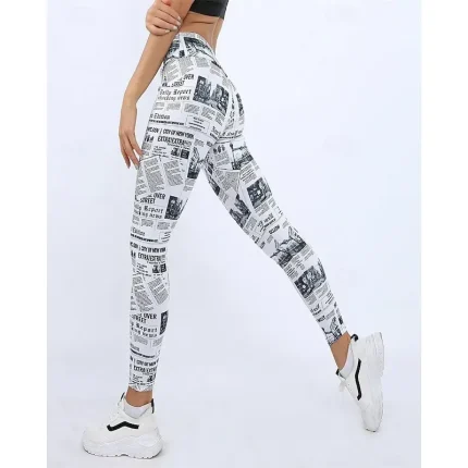 Women's Yoga Pants Yoga Leggings High Waist Pilates Gym Workout Workout Tights Color Block White Green Fall Sports Activewear Stretchy Slim - Image 7