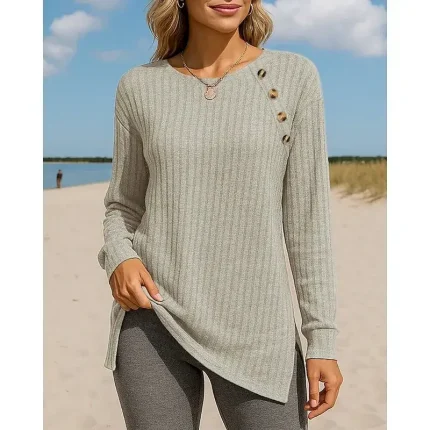 Women's Pullover Sweatshirt Casual Tops Textured Long Sleeve Tee Tshirt Casual Athleisure Fall Solid Colored Breathable Outdoor Travel Sports Sportswear Activewear Wine Red Black Pink - Image 4