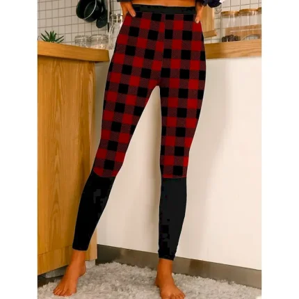 Women's Christmas Leggings Moisture Wicking Yoga Fitness Tennis Tights Stretchy Spandex Winter Sports Activewear Cropped Leggings - Image 6