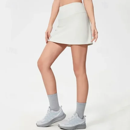 Women's Sports Skirt with Tight 2 in 1 Lightweight High Waist Gym Running Fitness Bottoms Solid Color Black White Blue Sports Activewear - Image 4