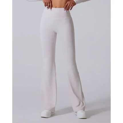 Women's pilates leggings fitness pants sport pants Flared Lightweight Pilates Running Fitness Pants Solid Color Dark Grey Black White Fall Winter Sports Activewear Micro-elastic - Image 5