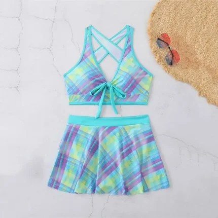 Women's Tankini Two Piece Swimsuit Backless Swimwear Patchwork Swimwear Black Yellow Breathable Quick Dry Lightweight Sleeveless - Swimming Surfing Beach Summer Spring - Image 6