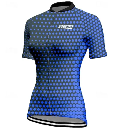 Women's Cycling Jersey Polka Dot Short Sleeve Bike Tee Tshirt Jersey with 3 Rear Pockets Mountain Bike MTB Quick Dry Anatomic Design Wicking Breathable Sports Pink Blue Dark Green Clothing Apparel - Image 6