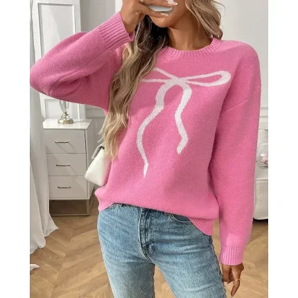 Christmas Women's Casual Tops Pullover Sweater Long Sleeve Top Athleisure Graphic Soft Warm Outdoor Holiday Sportswear Activewear Apricot Pink Red - Image 8