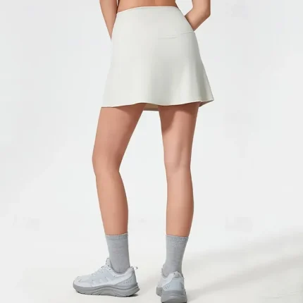 Women's Sports Skirt with Tight 2 in 1 Lightweight High Waist Gym Running Fitness Bottoms Solid Color Black White Blue Sports Activewear - Image 5