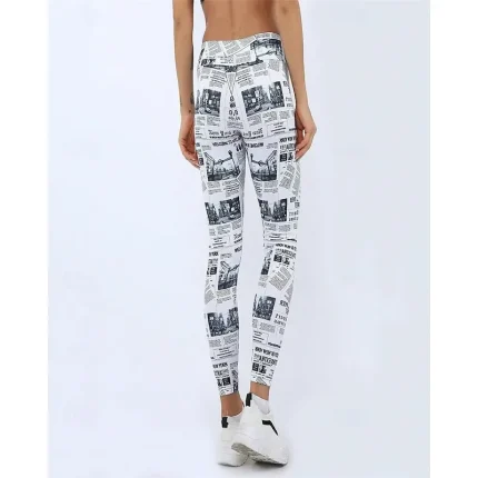 Women's Yoga Pants Yoga Leggings High Waist Pilates Gym Workout Workout Tights Color Block White Green Fall Sports Activewear Stretchy Slim - Image 6