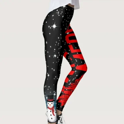 Women's High Waist Yoga Pants Tights Leggings Bottoms Tummy Control Butt Lift Christmas Black / Red Spandex Yoga Fitness Gym Workout Winter Sports Activewear Stretchy - Image 5
