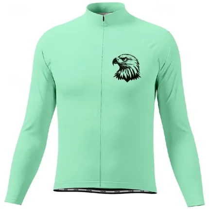 Men's Cycling Jersey Eagle Long Sleeve Bike Tee Tshirt Jersey with 3 Rear Pockets Mountain Bike MTB Quick Dry Anatomic Design Wicking Breathable Sports Dark Pink White Pink Clothing Apparel - Image 8