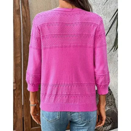 Christmas Women's Knit Cardigan Long Sleeve Top Athleisure V Neck Solid Colored Outdoor Holiday Sportswear Activewear Black White Blue - Image 7