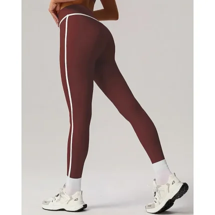 Women's Running Pants Cropped Leggings High Waist Bottoms Athleisure Gym Workout Quick Dry Tummy Control Workout Athletic Running Tight Fit Sportswear Activewear Solid Colored Black Wine Blue - Image 6