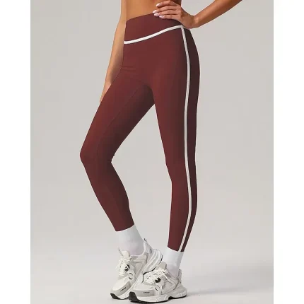 Women's Running Pants Cropped Leggings High Waist Bottoms Athleisure Gym Workout Quick Dry Tummy Control Workout Athletic Running Tight Fit Sportswear Activewear Solid Colored Black Wine Blue - Image 5