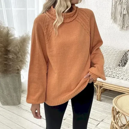 Women's Half Turtleneck Sweatshirt Pullover Sweatshirt Lounge Top Long Sleeve Top Athleisure Solid Colored Gym Outdoor Running Sportswear Activewear Orange