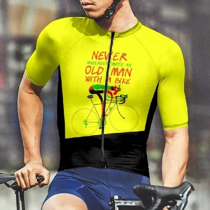 Men's Cycling Jersey Letter & Number Short Sleeve Bike Tee Tshirt Jersey with 3 Rear Pockets Mountain Bike MTB Quick Dry Anatomic Design Wicking Breathable Sports Yellow Blue Purple Clothing Apparel - Image 7