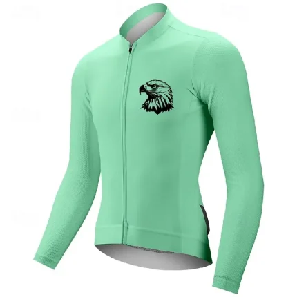 Men's Cycling Jersey Eagle Long Sleeve Bike Tee Tshirt Jersey with 3 Rear Pockets Mountain Bike MTB Quick Dry Anatomic Design Wicking Breathable Sports Dark Pink White Pink Clothing Apparel - Image 7