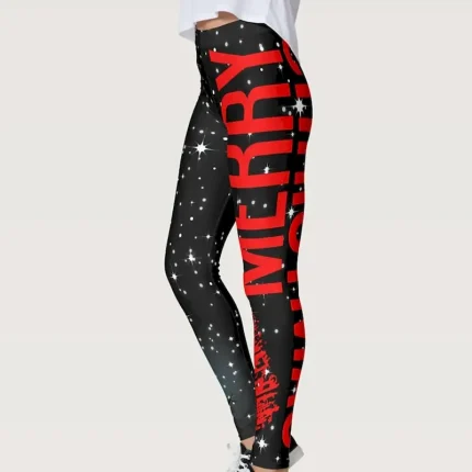 Women's High Waist Yoga Pants Tights Leggings Bottoms Tummy Control Butt Lift Christmas Black / Red Spandex Yoga Fitness Gym Workout Winter Sports Activewear Stretchy - Image 4