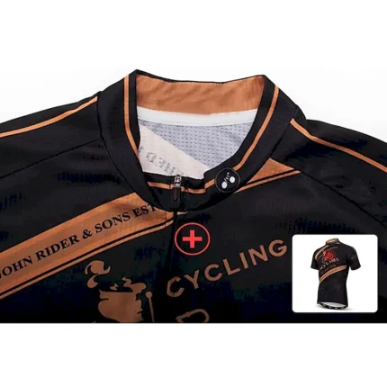 Men's Cycling Jersey Geometric Patterned Geometry Short Sleeve Bike Jersey Top with 3 Rear Pockets Mountain Bike MTB Road Bike Cycling Quick Dry Front Zipper Back Pocket Moisture Wicking Sports - Image 8