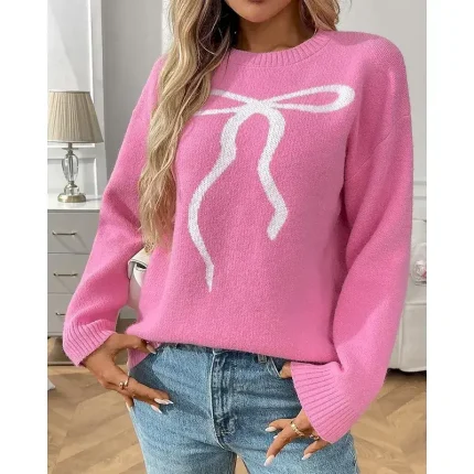Christmas Women's Casual Tops Pullover Sweater Long Sleeve Top Athleisure Graphic Soft Warm Outdoor Holiday Sportswear Activewear Apricot Pink Red - Image 7